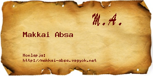 Makkai Absa névjegykártya